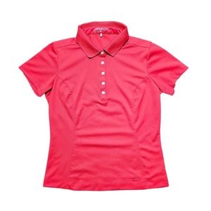 Nike Golf Womens Button Up Polo Shirt Pink Size Small
